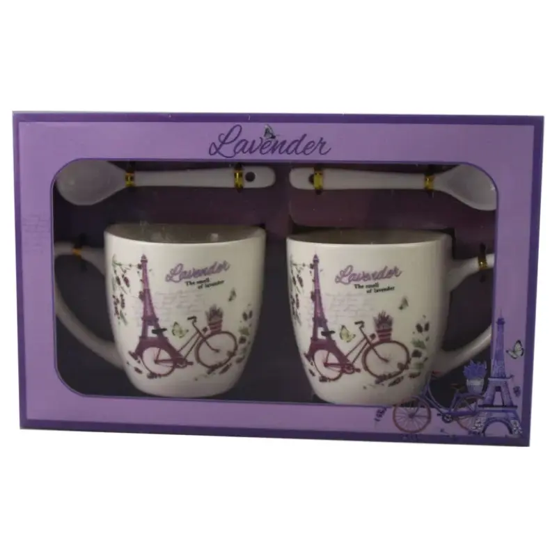Set 2 cani cu lingurinta, model lavander paris
