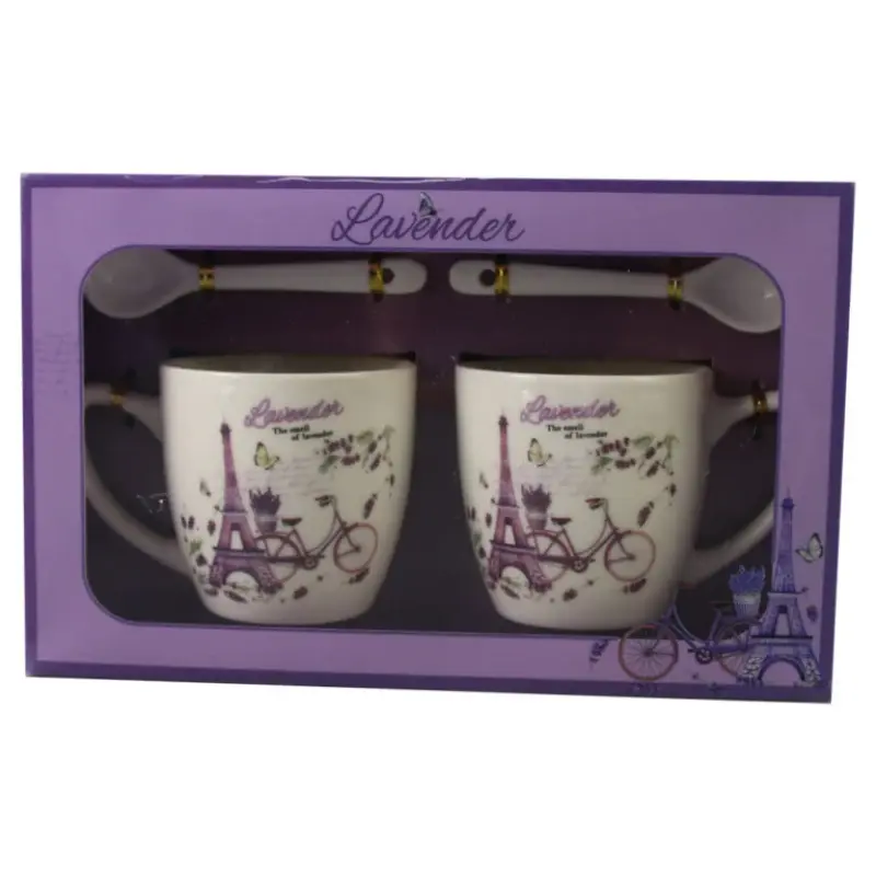 Set 2 cani cu lingurinta, model lavander paris