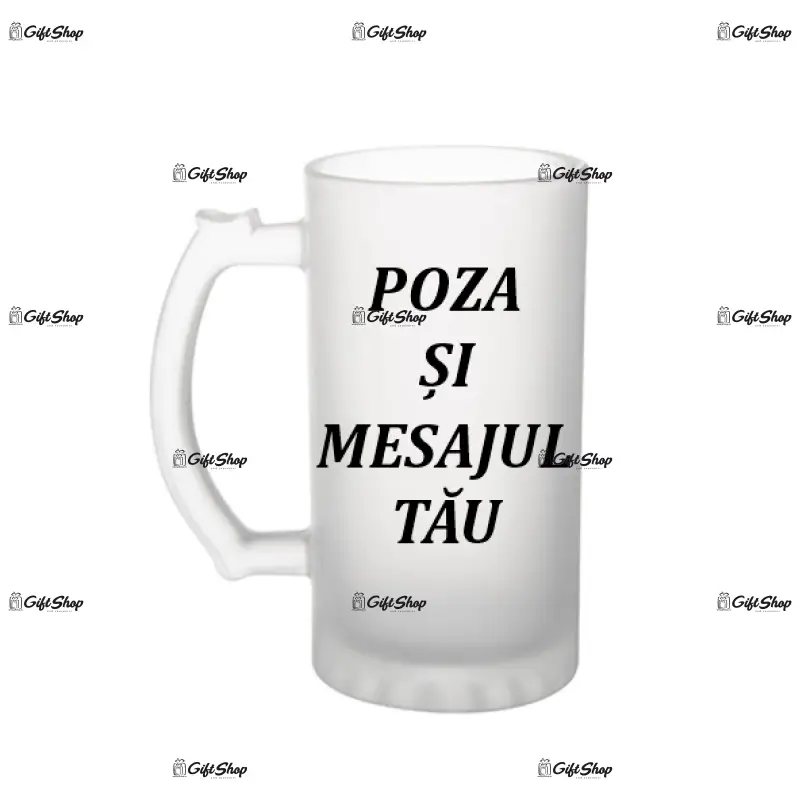 Alb mat, halba personalizata cu poza si mesaj