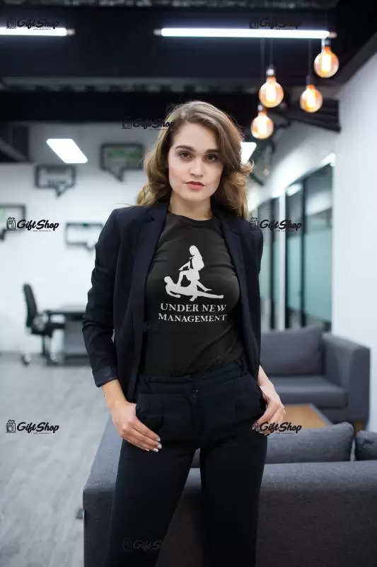 Under new management, tricou cu mesaj f