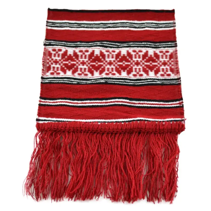 Fata de masa artizanat,  culori mixte, rosu alb negru, 40×17 cm