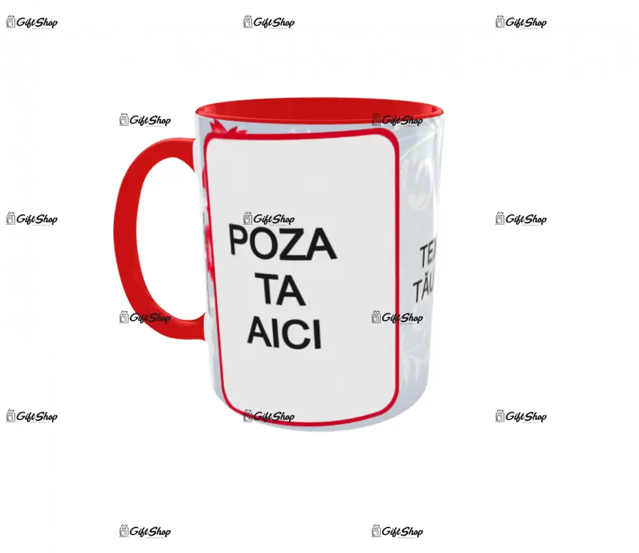 Cana, personalizata cu  2 poze si 1 text, 330ml, model 3103