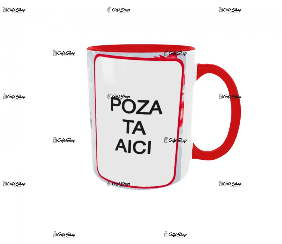 Cana, personalizata cu  2 poze si 1 text, 330ml, model 3103
