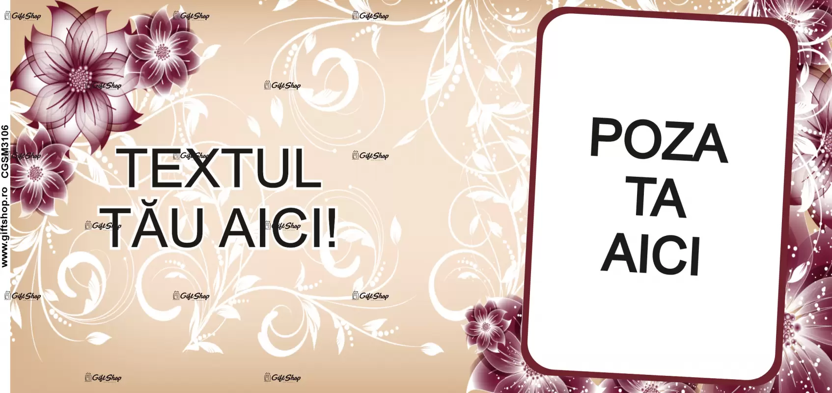 Cana, personalizata cu poza si text, 330ml, model 3106