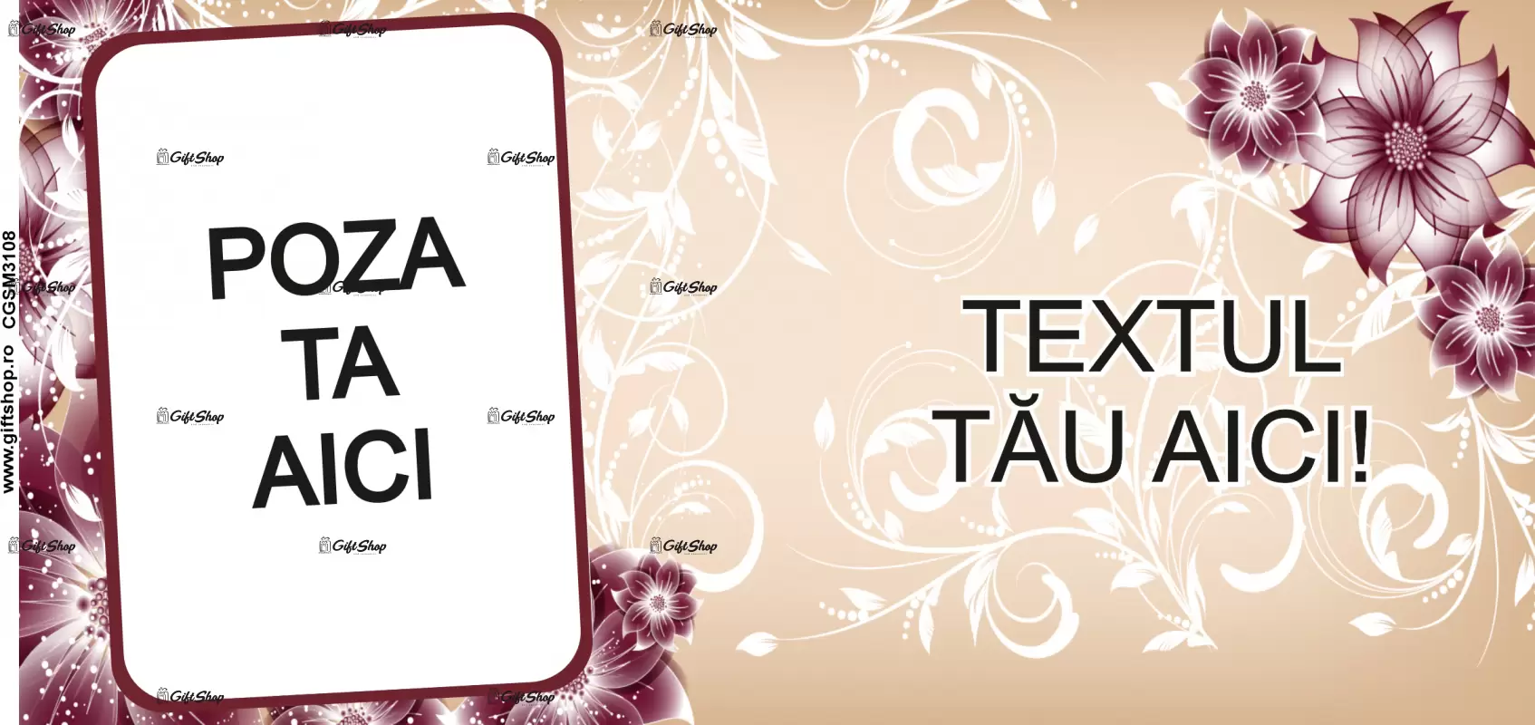 Cana, personalizata cu poza si text, 330ml, model 3108