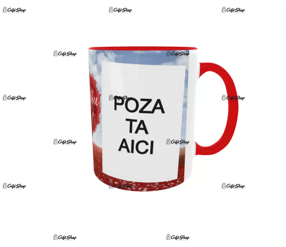 Cana, personalizata cu 2 poze si 1 text, 330ml, model 3120