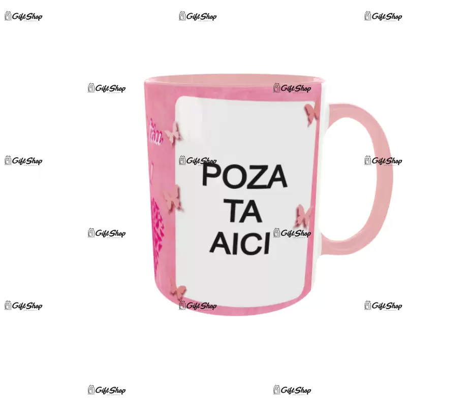 Cana, personalizata cu 2 poze si 1 text, 330ml, model 3123
