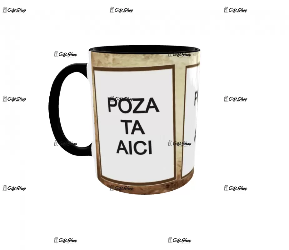 Cana, personalizata cu 3 poze si 1 text, 330ml, model 3136