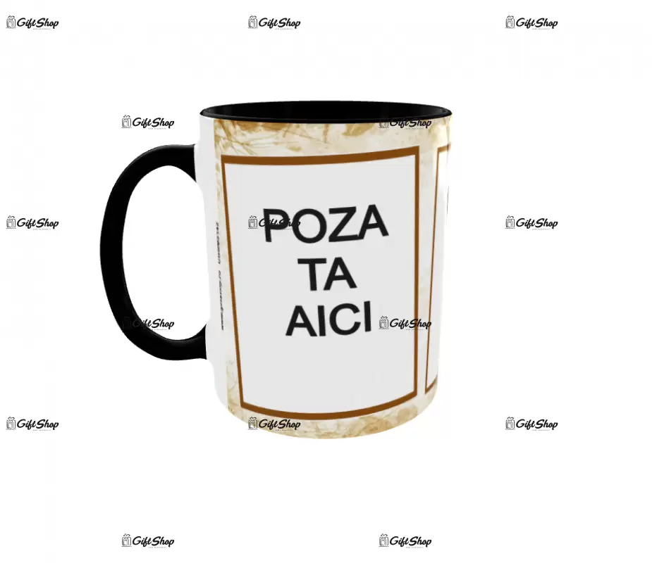 Cana, personalizata cu 3 poze si 1 text, 330ml, model 3142