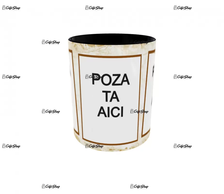 Cana, personalizata cu 3 poze si 1 text, 330ml, model 3142