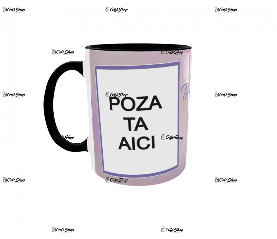 Cana, personalizata cu 2 poze si 1 text, 330ml, model 3147