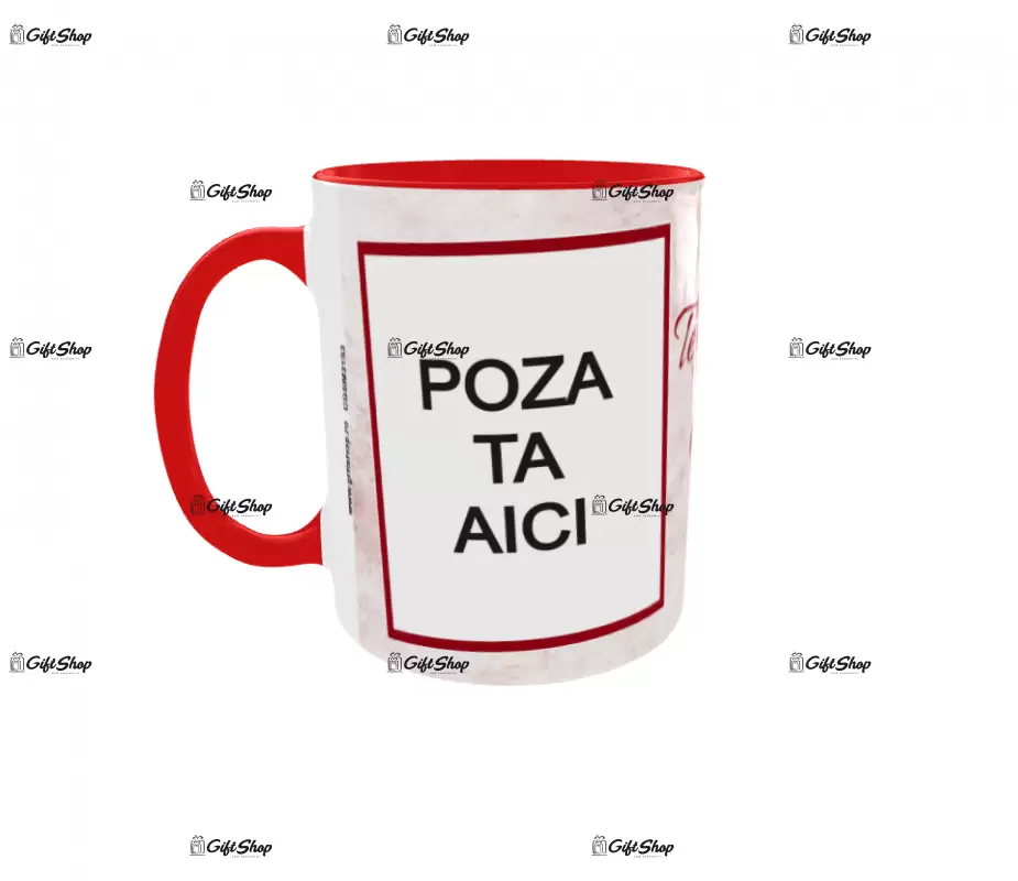 Cana, personalizata cu 2 poze si text, 330ml, model 3153