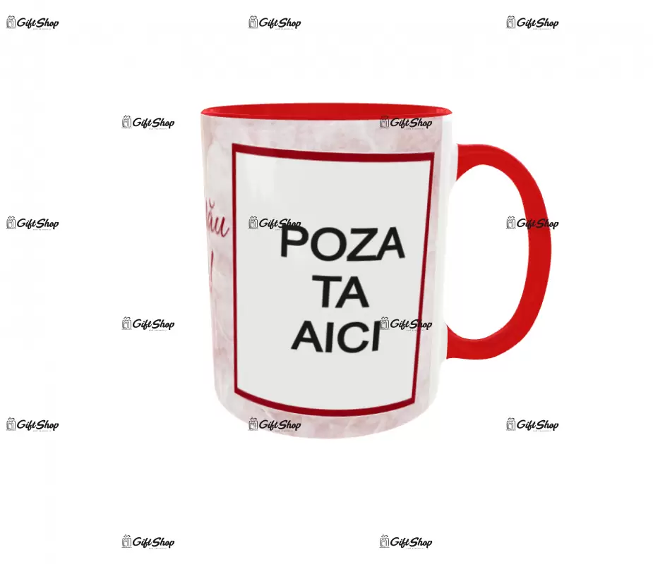 Cana, personalizata cu 2 poze si text, 330ml, model 3153