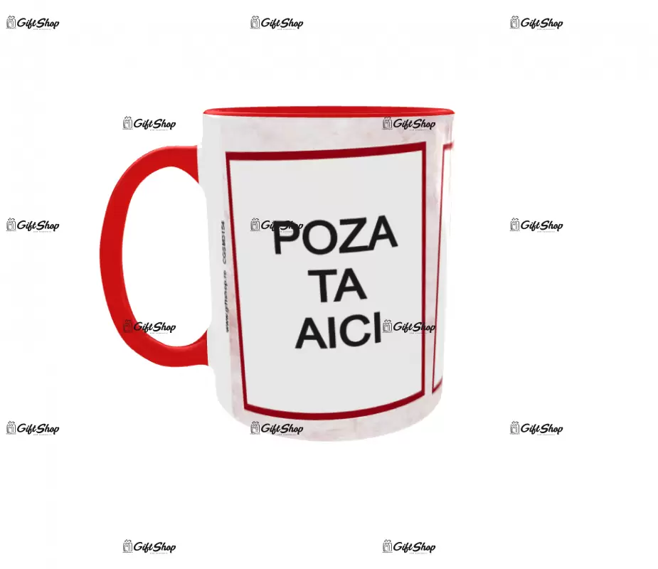 Cana, personalizata cu 3 poze si text, 330ml, model 3154