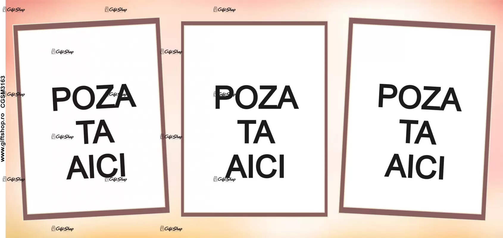 Cana, personalizata cu 3 poze si text, 330ml, model 3163