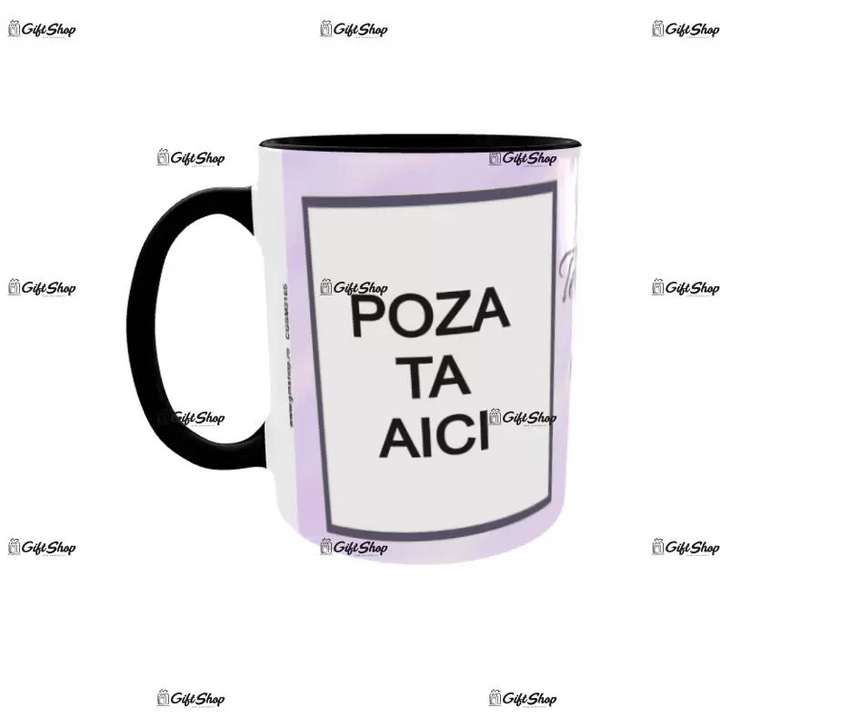 Cana, personalizata cu 2 poze si text, 330ml, model 3165