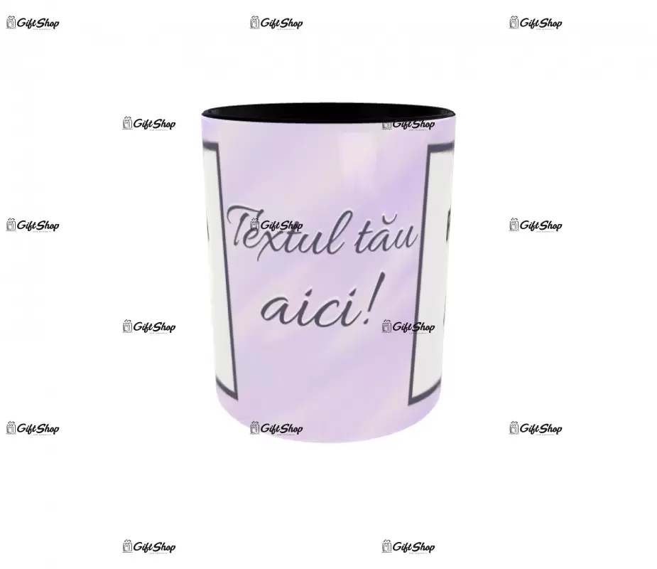 Cana, personalizata cu 2 poze si text, 330ml, model 3165