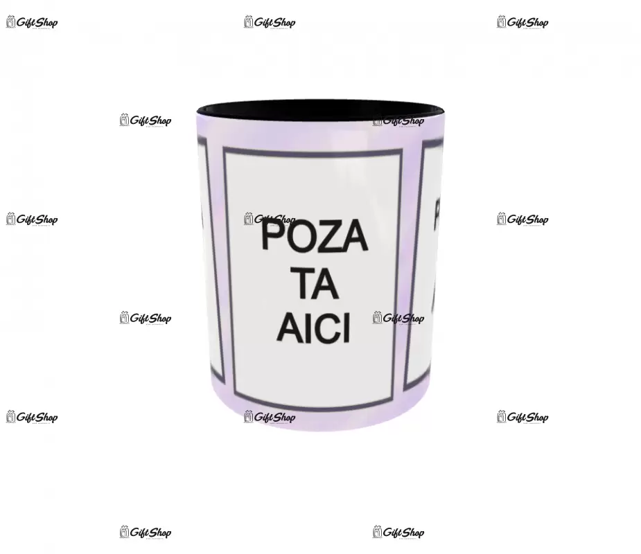 Cana, personalizata cu 3 poze si text, 330ml, model 3166