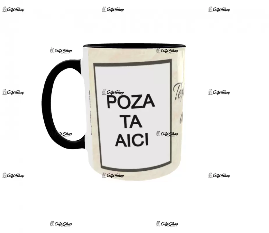 Cana, personalizata cu 2 poze si text, 330ml, model 3168