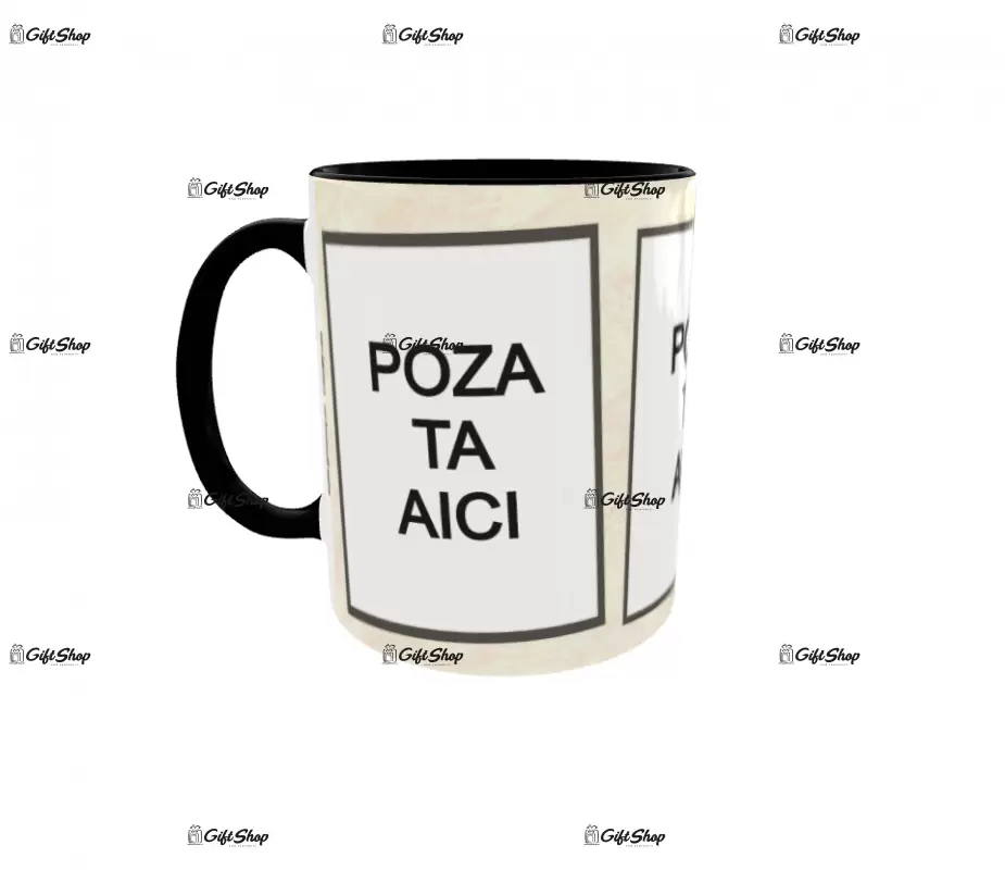 Cana, personalizata cu 3 poze si text, 330ml, model 3169