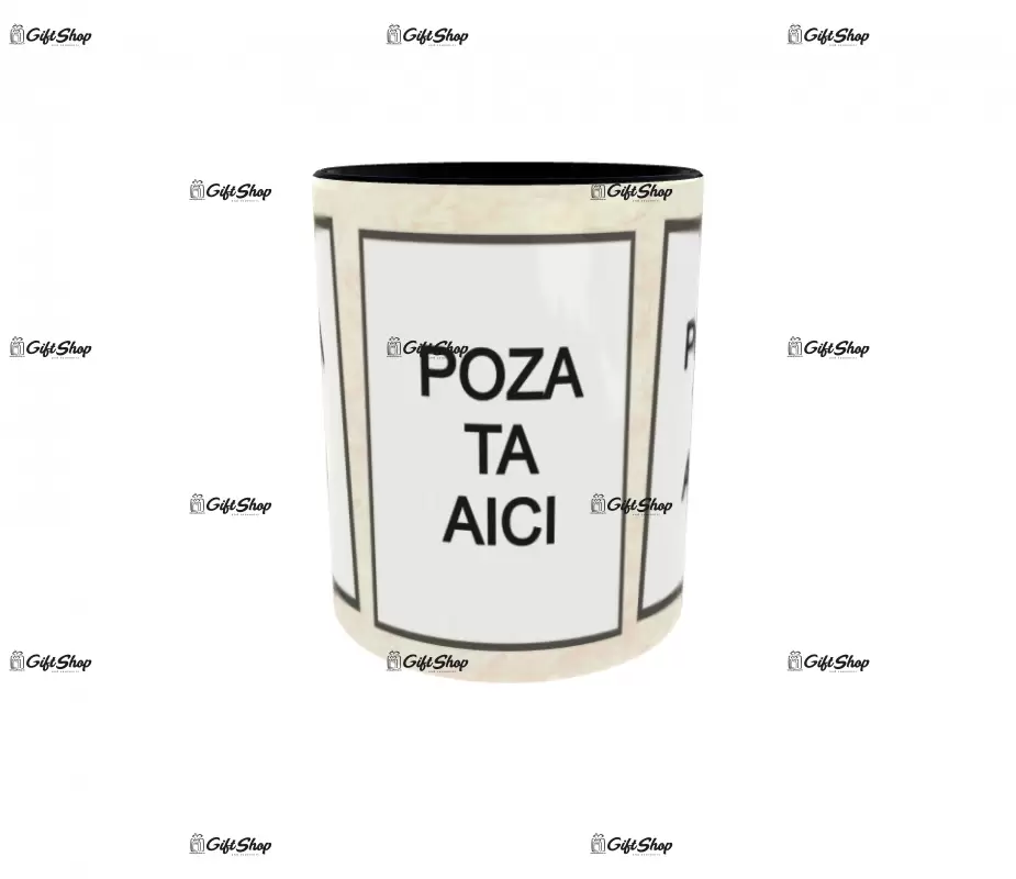 Cana, personalizata cu 3 poze si text, 330ml, model 3169