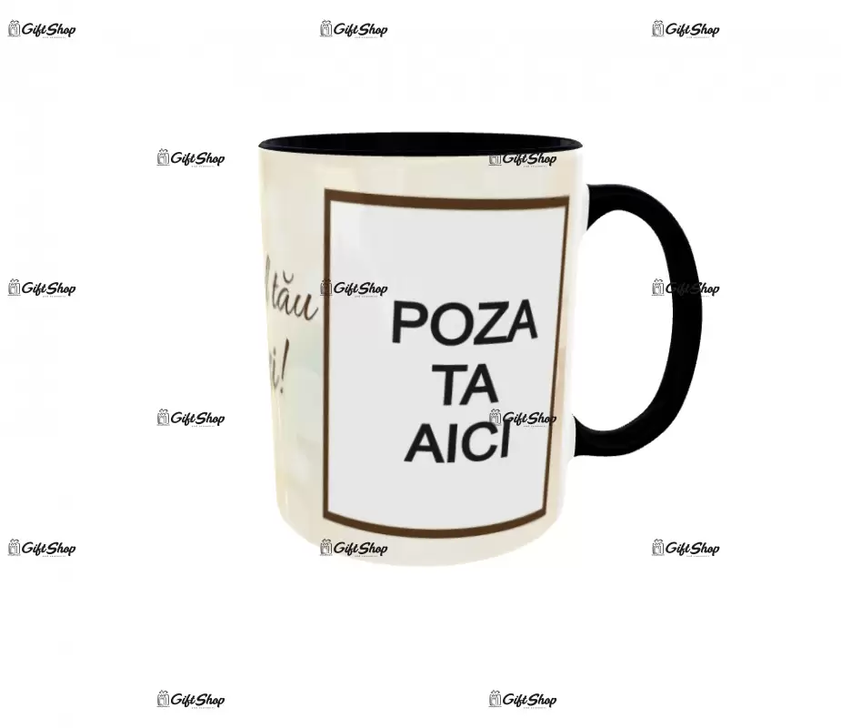 Cana, personalizata cu 2 poze si text, 330ml, model 3171
