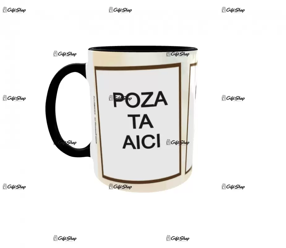 Cana, personalizata cu 3 poze si text, 330ml, model 3172
