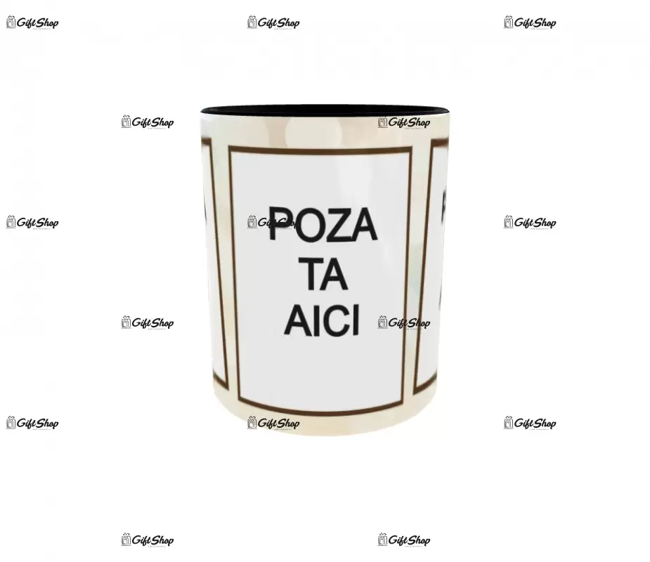 Cana, personalizata cu 3 poze si text, 330ml, model 3172
