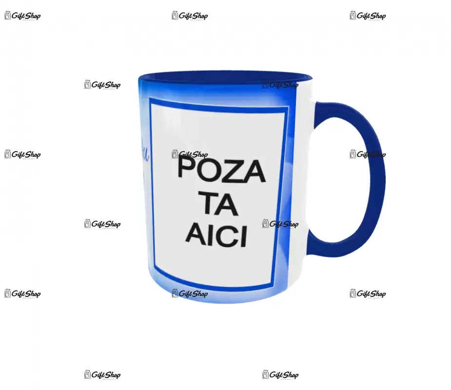 Cana, personalizata cu 2 poze si text, 330ml, model 3174