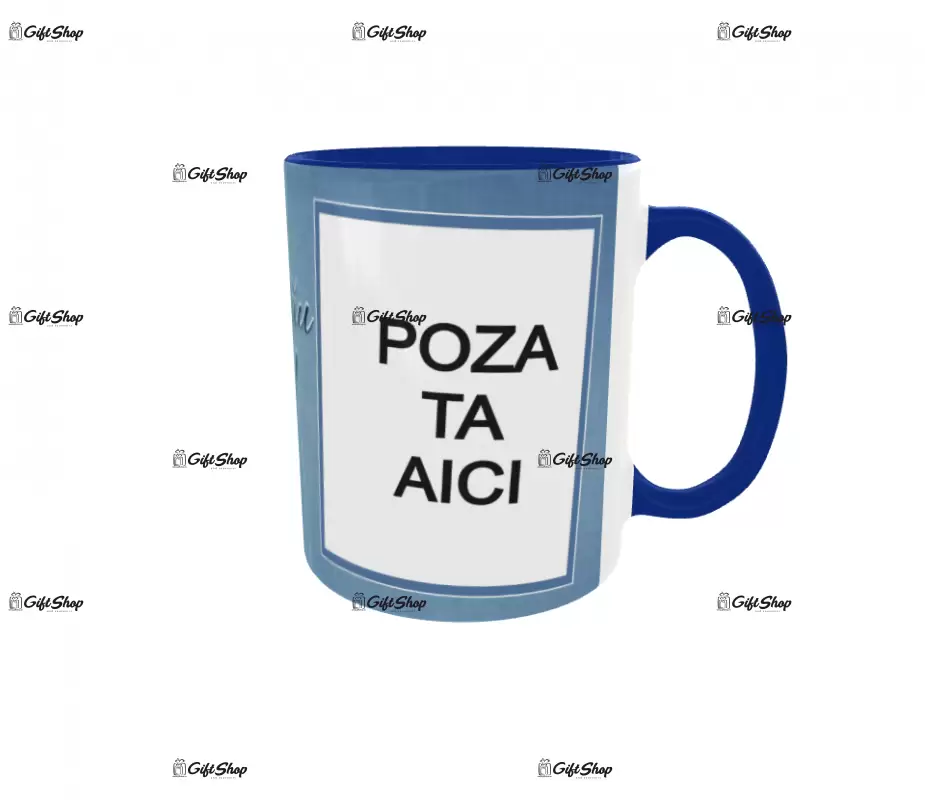 Cana, personalizata cu 2 poze si text, 330ml, model 3177