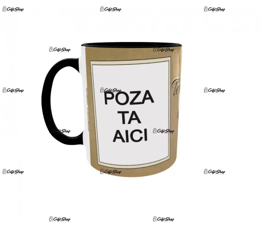 Cana, personalizata cu 2 poze si text, 330ml, model 3183