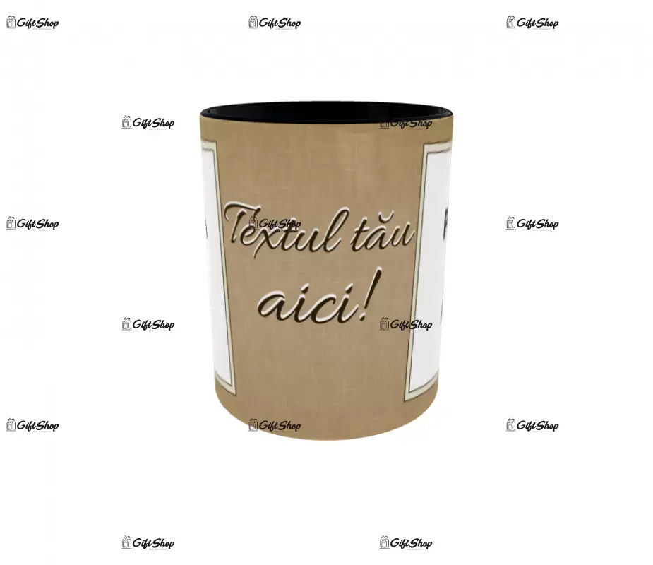 Cana, personalizata cu 2 poze si text, 330ml, model 3183