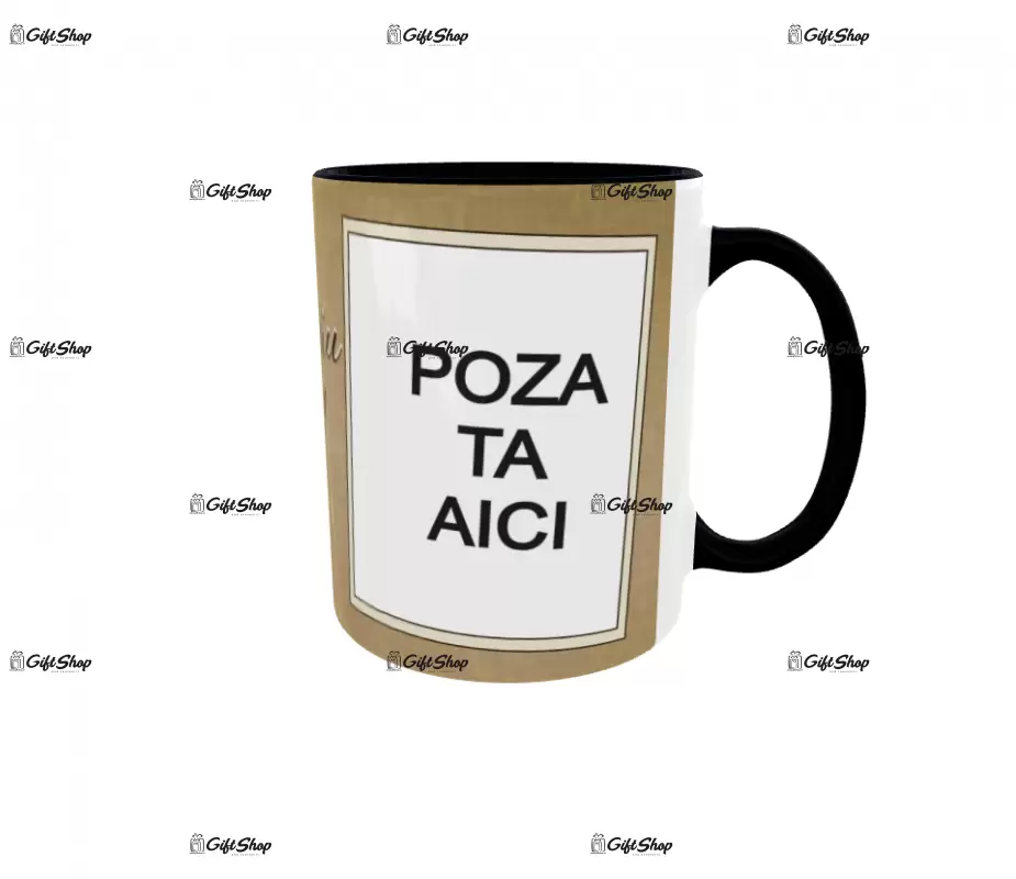 Cana, personalizata cu 2 poze si text, 330ml, model 3183