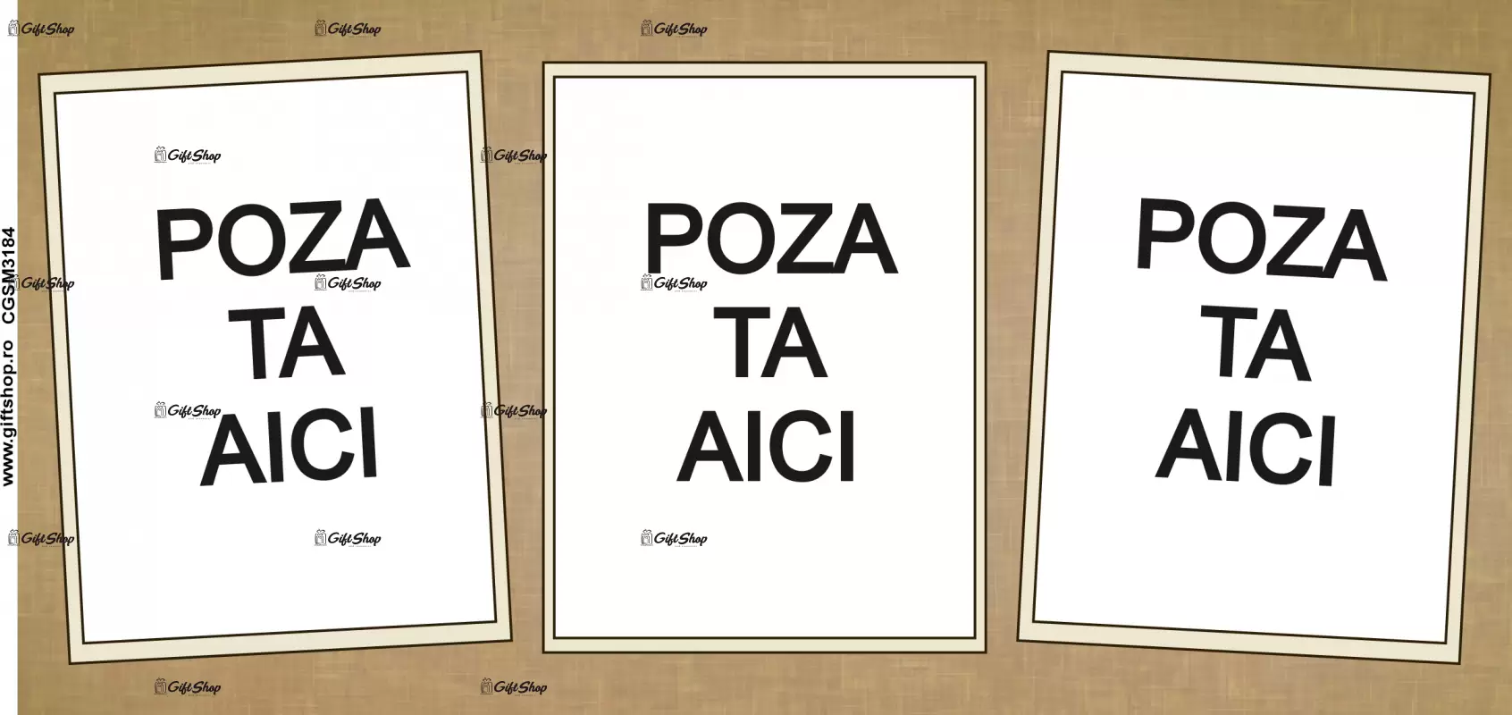 Cana, personalizata cu 3 poze si text, 330ml, model 3184