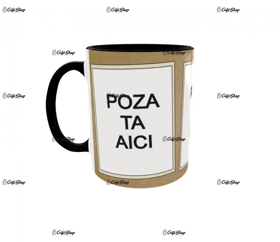 Cana, personalizata cu 3 poze si text, 330ml, model 3184