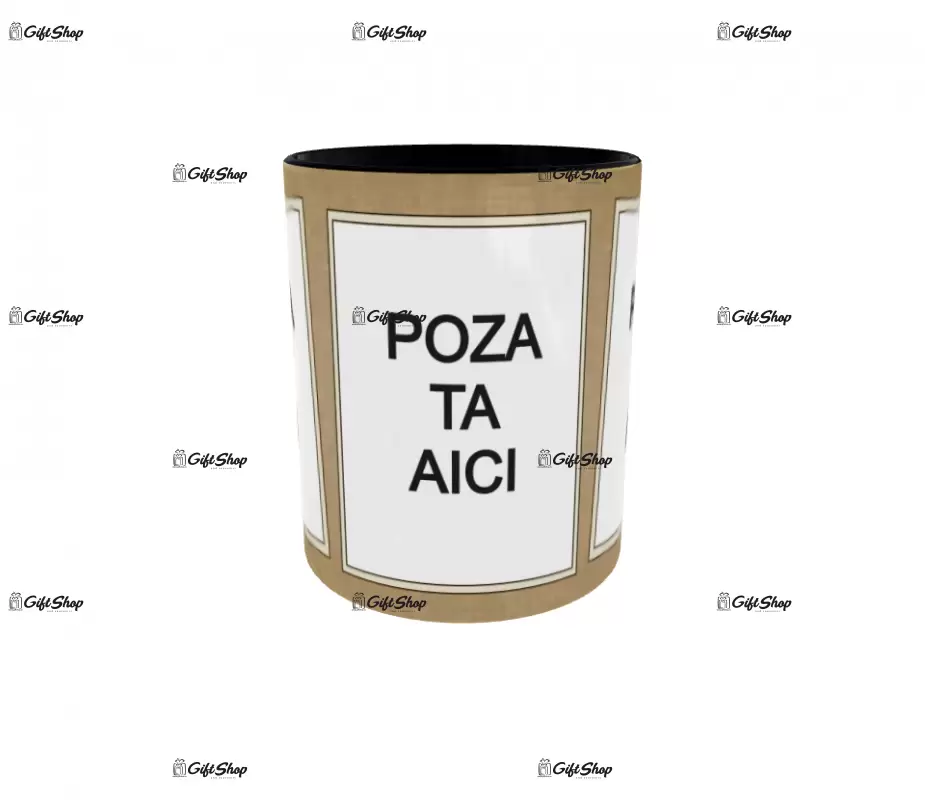 Cana, personalizata cu 3 poze si text, 330ml, model 3184