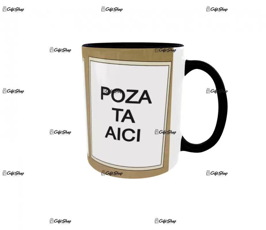 Cana, personalizata cu 3 poze si text, 330ml, model 3184