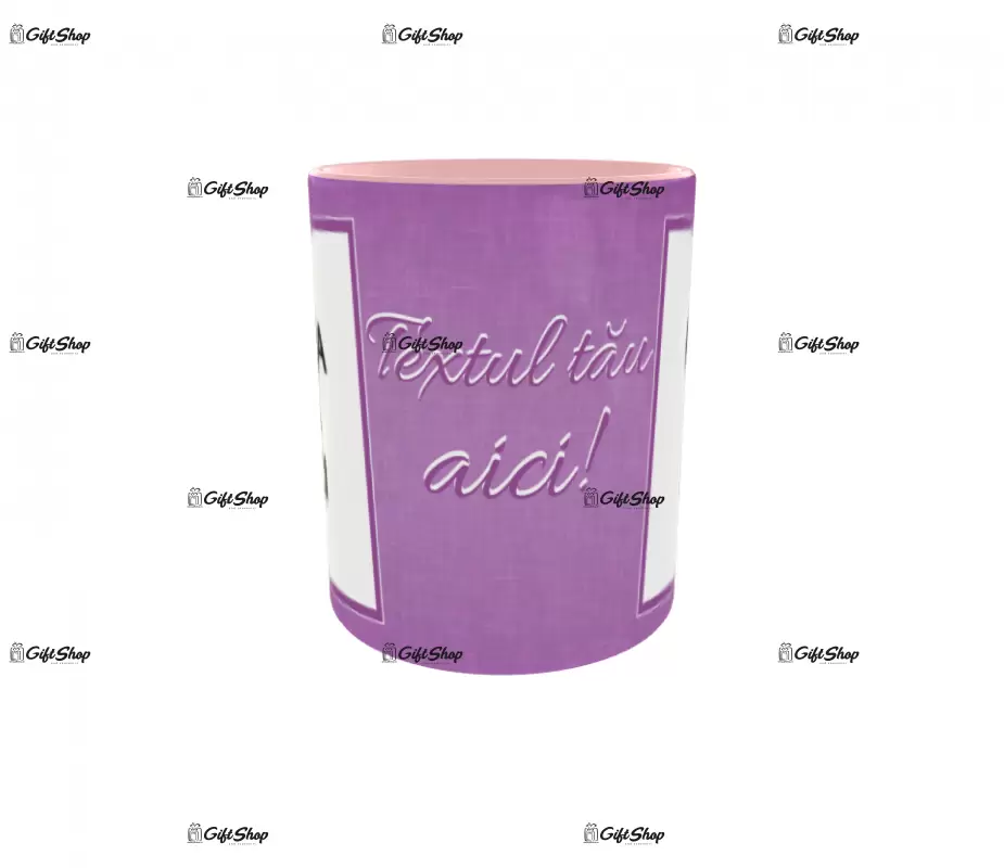 Cana, personalizata cu 2 poze si text, 330ml, model 3186