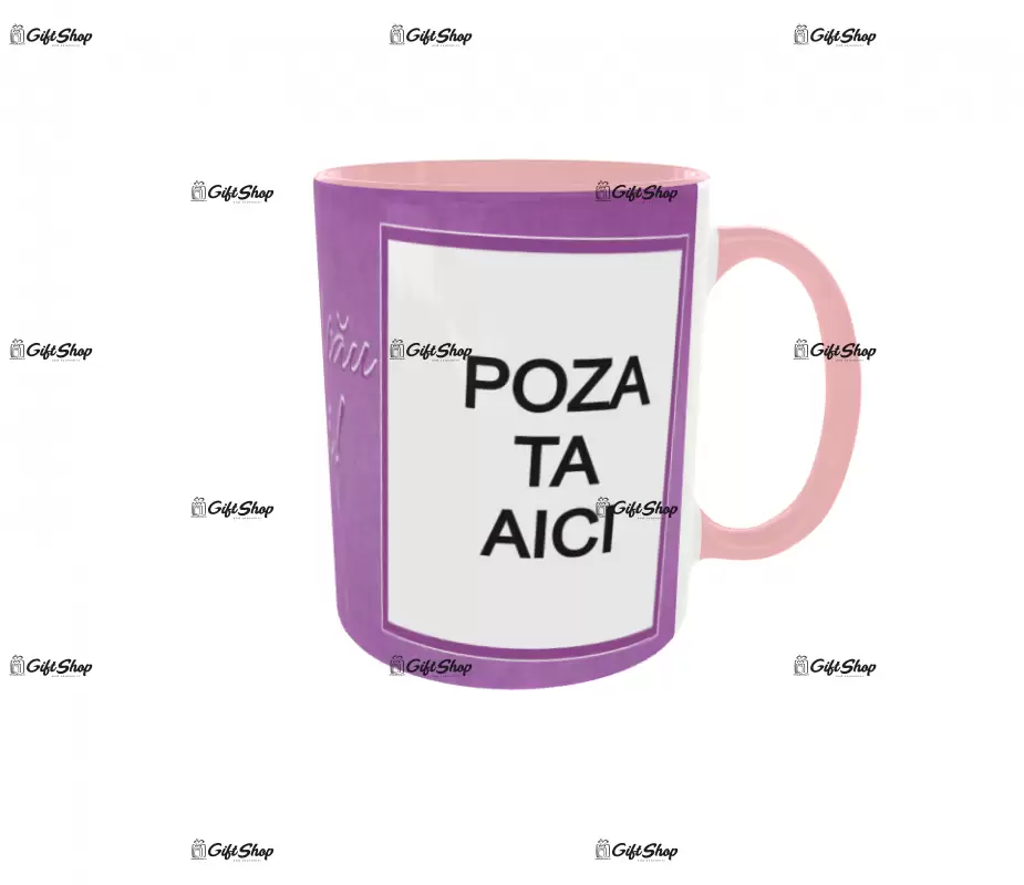 Cana, personalizata cu 2 poze si text, 330ml, model 3186