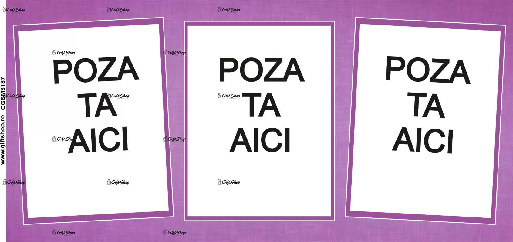 Cana, personalizata cu 3 poze si text, 330ml, model 3187