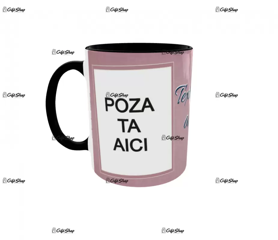 Cana, personalizata cu 2 poze si text, 330ml, model 3189