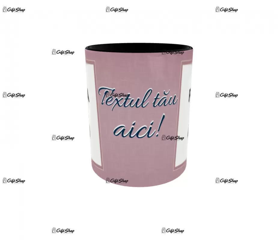 Cana, personalizata cu 2 poze si text, 330ml, model 3189