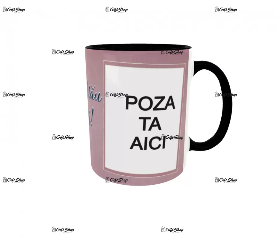 Cana, personalizata cu 2 poze si text, 330ml, model 3189