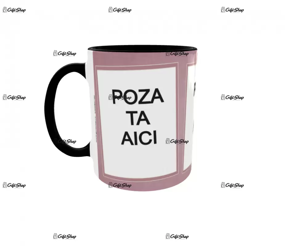Cana, personalizata cu 3 poze si text, 330ml, model 3190