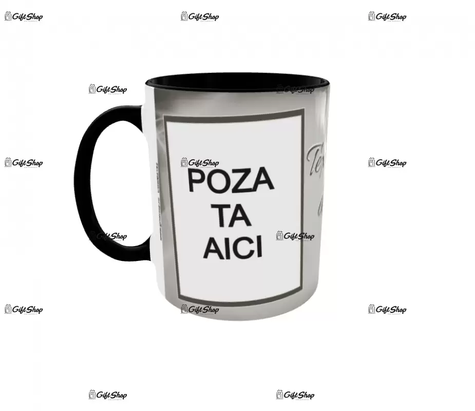 Cana, personalizata cu 2 poze si text, 330ml, model 3192