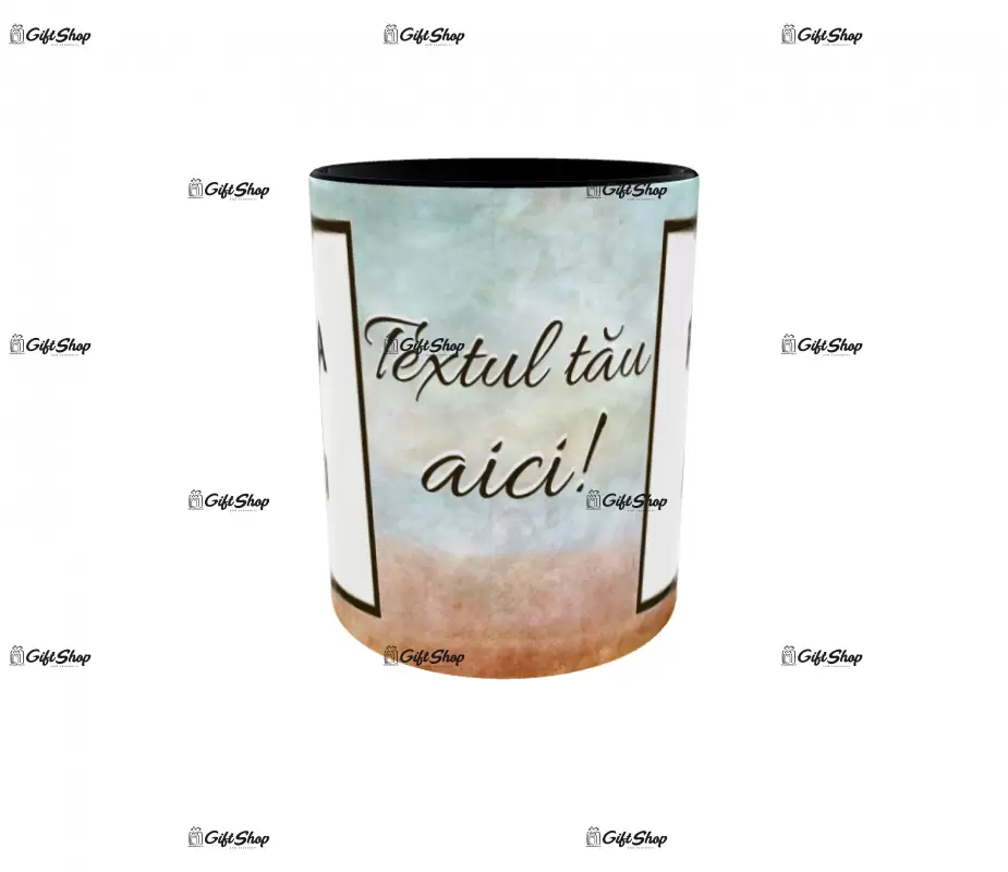 Cana, personalizata cu 2 poze si text, 330ml, model 3195