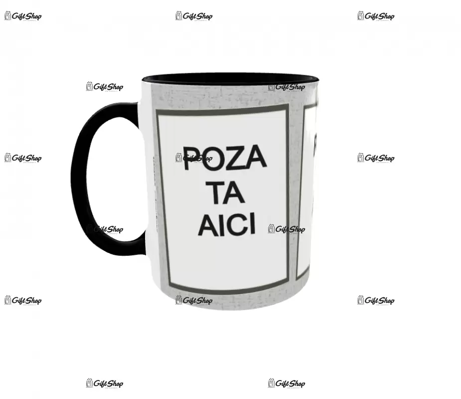 Cana, personalizata cu 3 poze si text, 330ml, model 3202