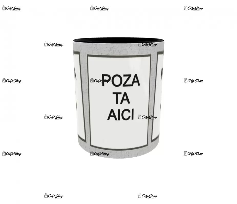 Cana, personalizata cu 3 poze si text, 330ml, model 3202