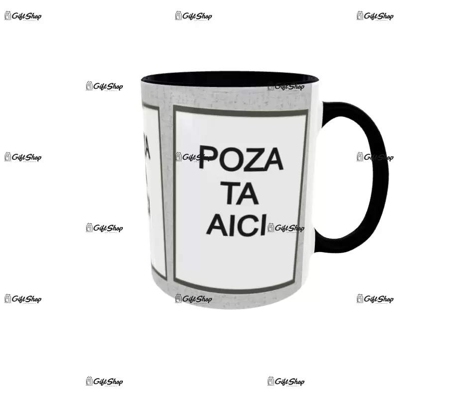 Cana, personalizata cu 3 poze si text, 330ml, model 3202