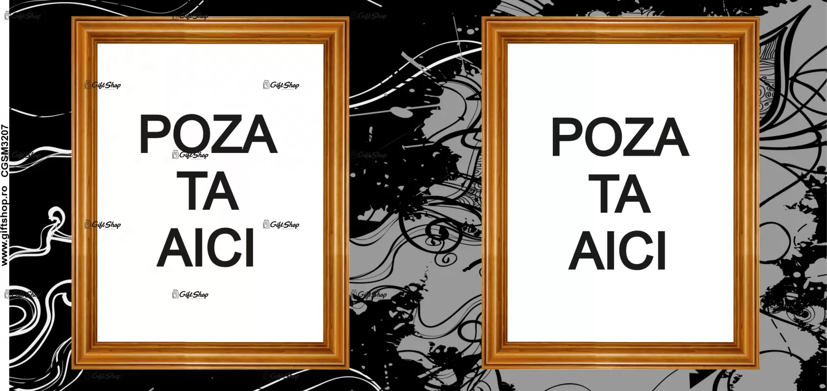 Cana, personalizata cu 2 poze si text, 330ml, model 3207